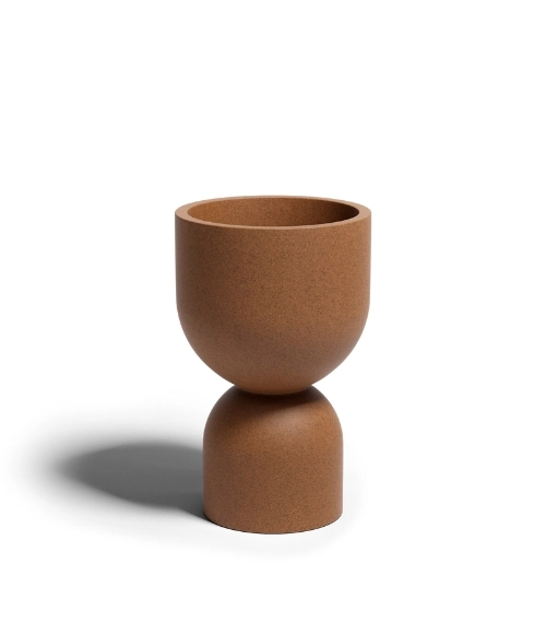 Niska donica ozdobna do salonu kielich efekt stalowej rdzy